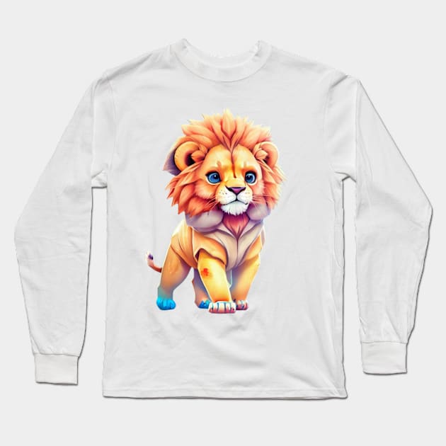 cute colorful lion Long Sleeve T-Shirt by A&A